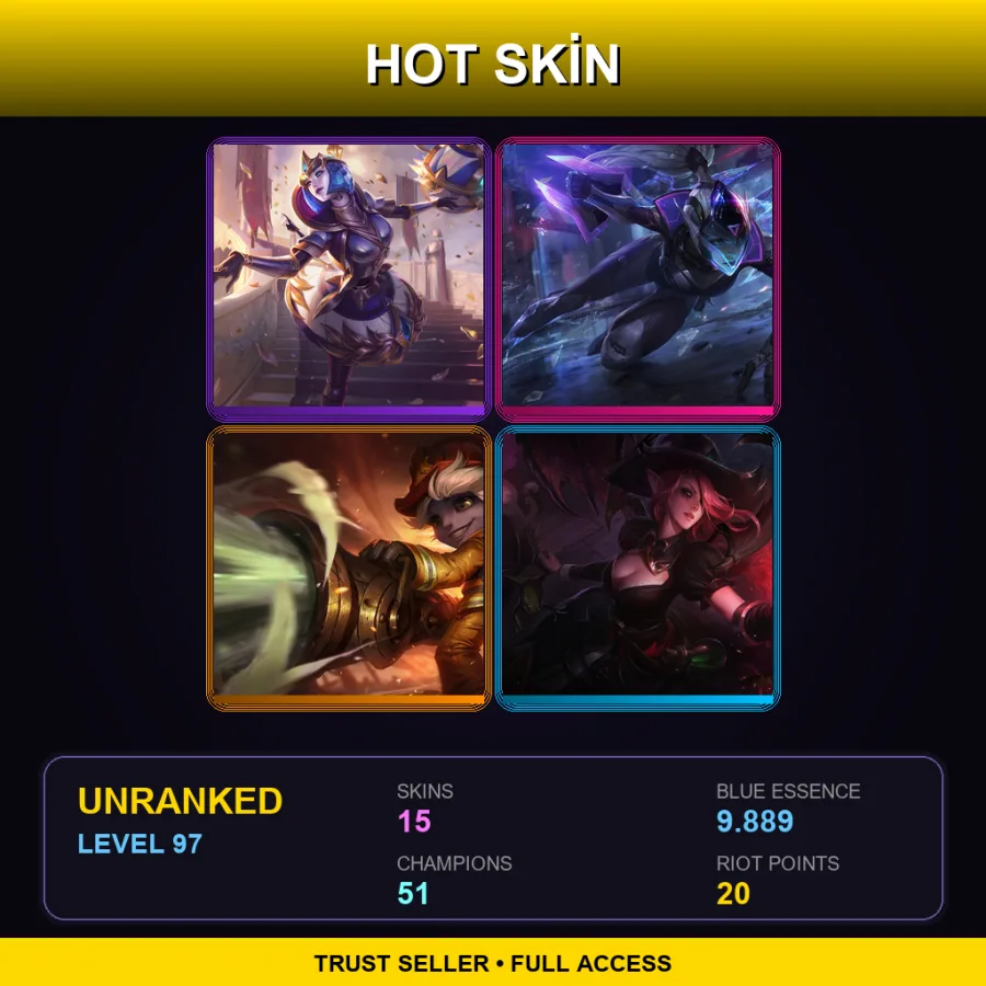 TR | Lv97 | Unranked | 15 Skin | 51 Champ