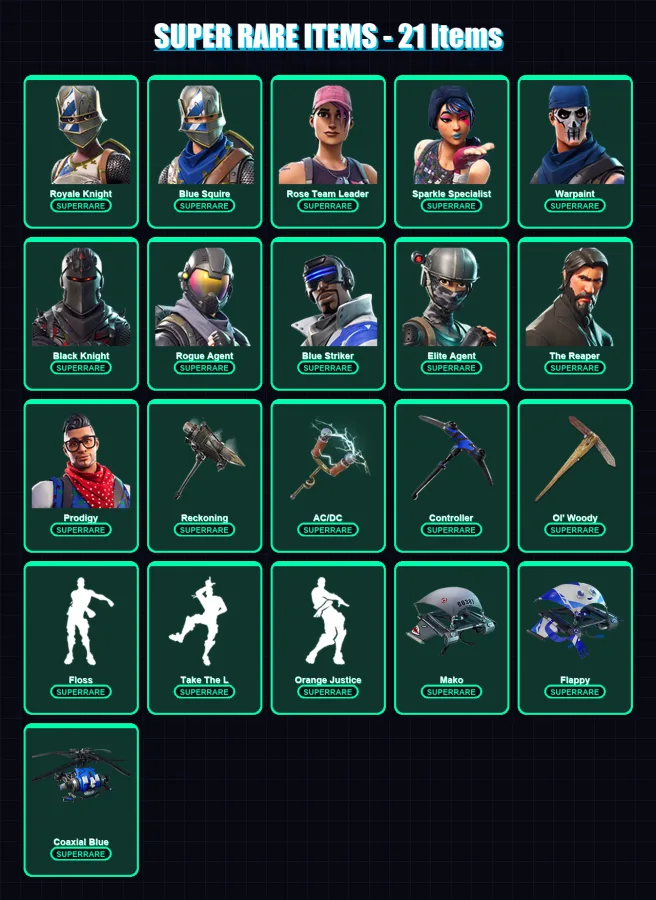 [PS4/PS5/XBOX/PC] | Royale Knight | Blue Squire | Rose Team Leader | 45 skin | Lv475
