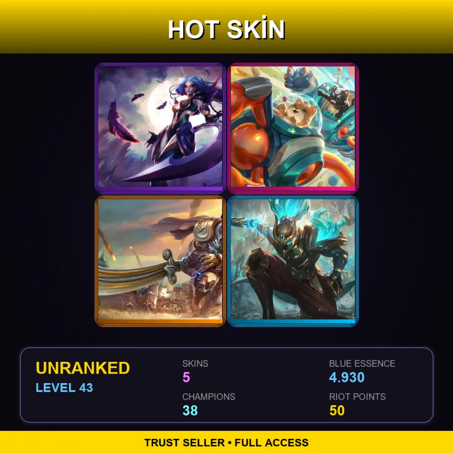 TR | Lv43 | Unranked | 5 Skin | 38 Champ