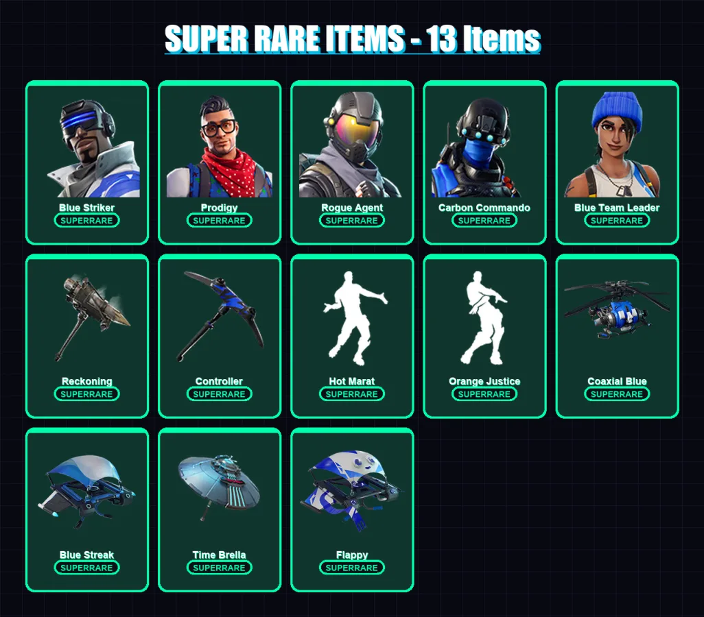 [PS4/PS5/XBOX/PC] | Blue Striker | Prodigy | Rogue Agent | 129 skin | Lv2080