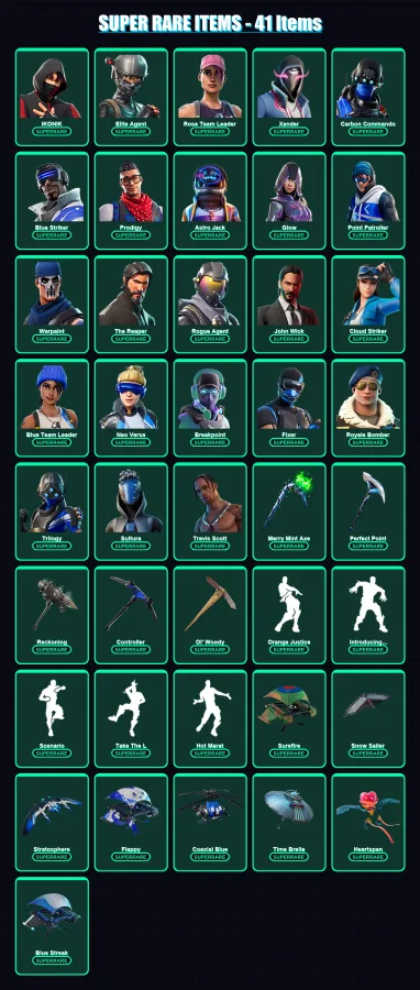 [PS4/PS5/XBOX/PC] | IKONIK | Elite Agent | Rose Team Leader | Xander | Carbon Commando | 271 skin | 233 pickaxe | 211 emote | 209 glider | Lv2289 — Fortnite account