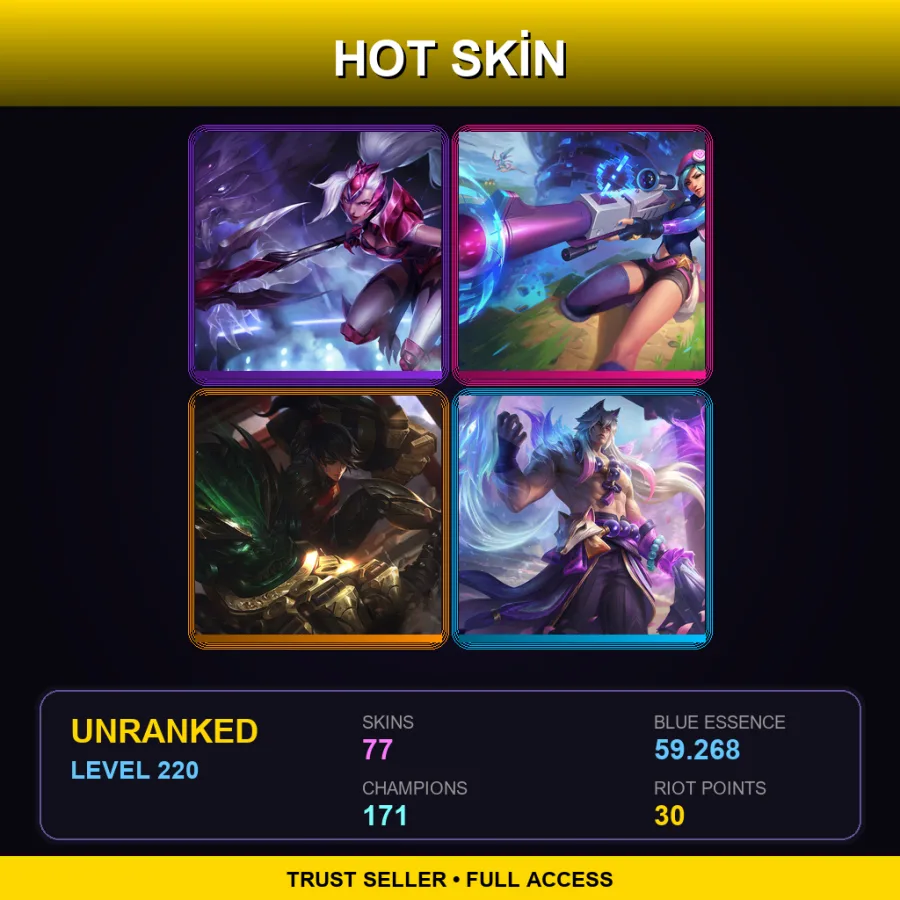 EUW | Lv220 | Unranked | 77 Skin | 171 Champ — Commando Jarvan Iv