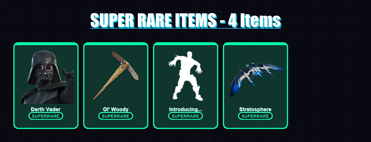 [PS4/PS5/XBOX/PC] | Darth Vader | Ronin | The Imagined | Malik | Snap | 50 skin | 56 pickaxe | 40 emote | 47 glider | Lv672