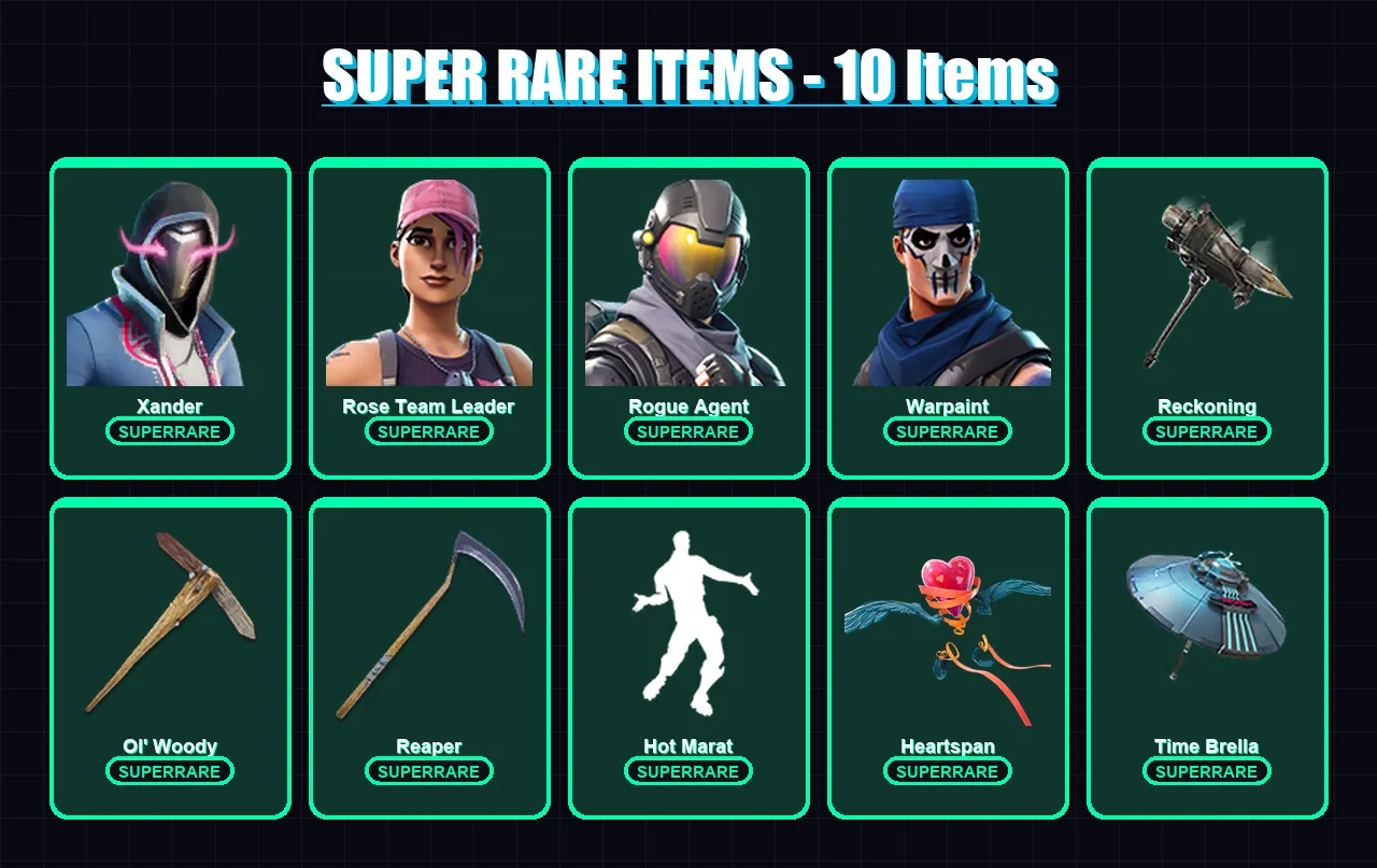 [PC/XBOX/PSN] | Xander | Rose Team Leader | Rogue Agent | Warpaint | Era | 239 skin | 266 pickaxe | 217 emote | 229 glider | Lv3149