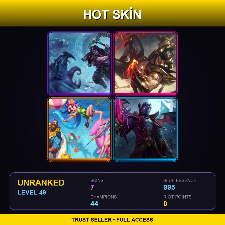 TR | Lv49 | Unranked | 7 Skin | 44 Champ