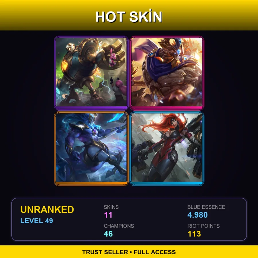 EUW | Lv49 | Unranked | 11 Skin | 46 Champ