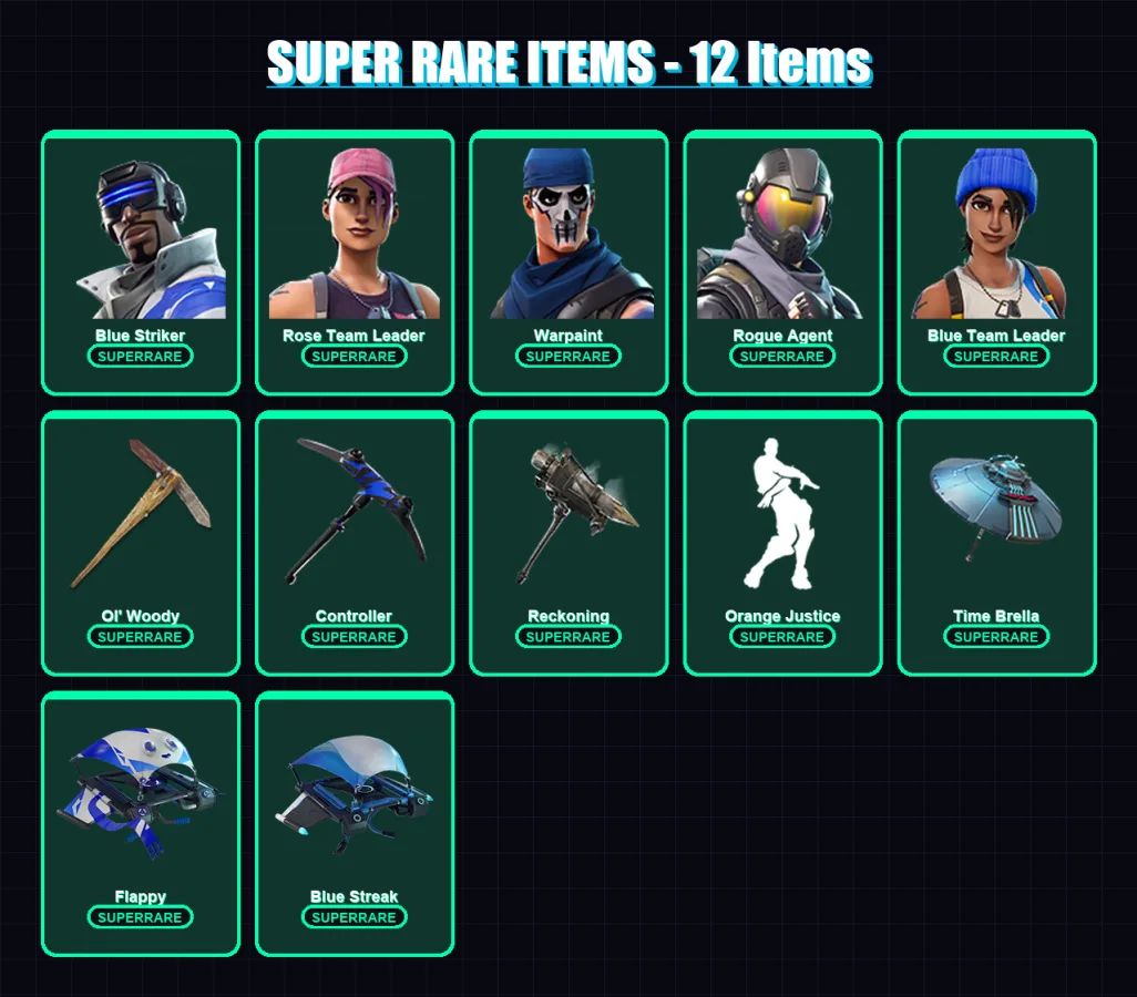 [PC/XBOX/PSN] | Blue Striker | Rose Team Leader | Warpaint | Rogue Agent | Blue Team Leader | 57 skin | 58 pickaxe | 57 emote | 66 glider | Lv869 — Fortnite account