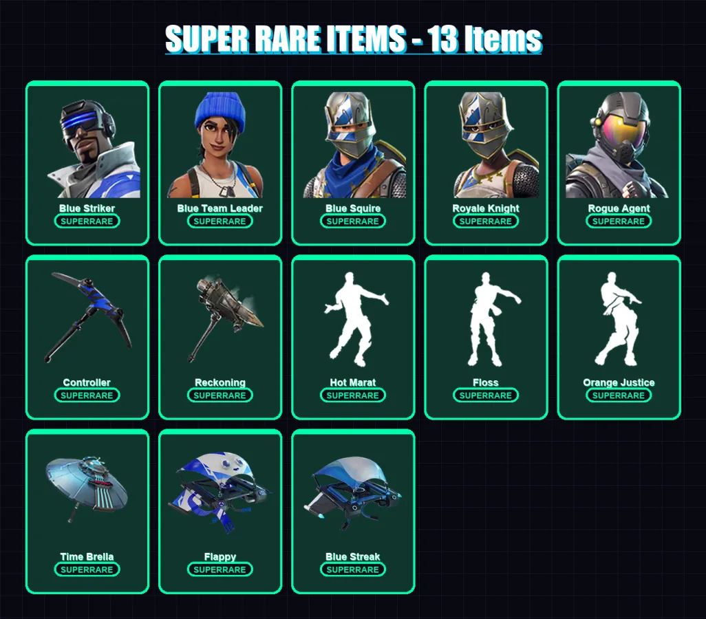 [PS4/PS5/XBOX/PC] | Blue Striker | Blue Team Leader | Blue Squire | 142 skin | Lv1914