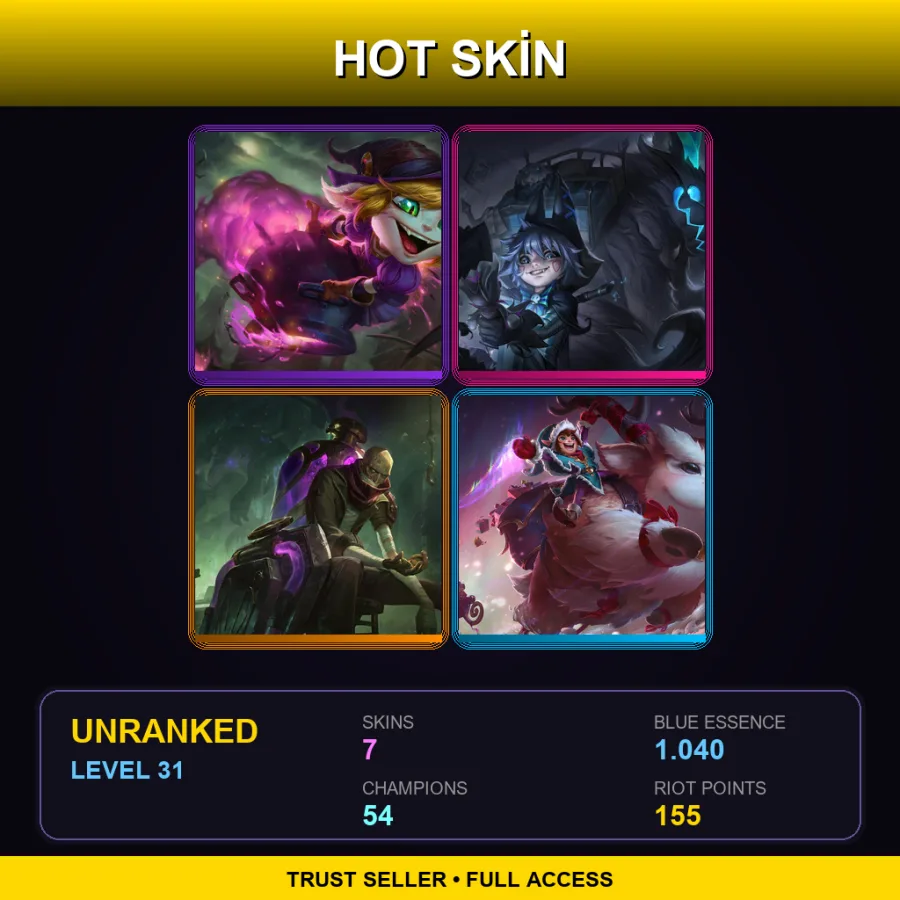EUW | Lv31 | Unranked | 7 Skin | 54 Champ