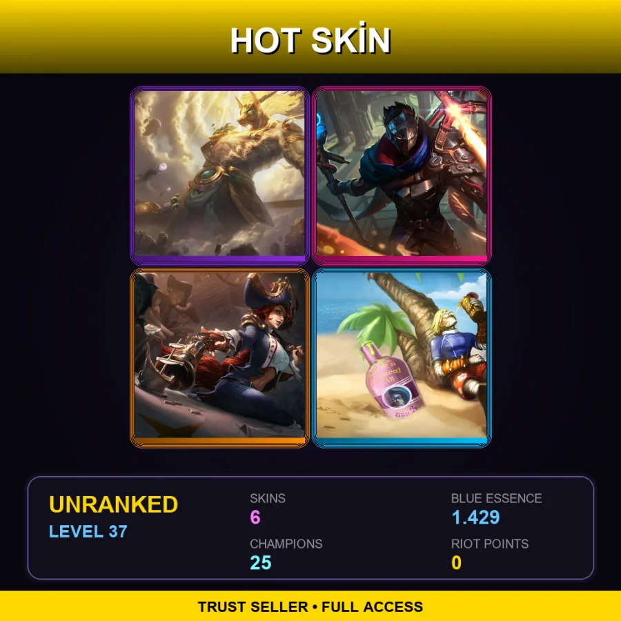 LAN | Lv37 | Unranked | 6 Skin | 25 Champ