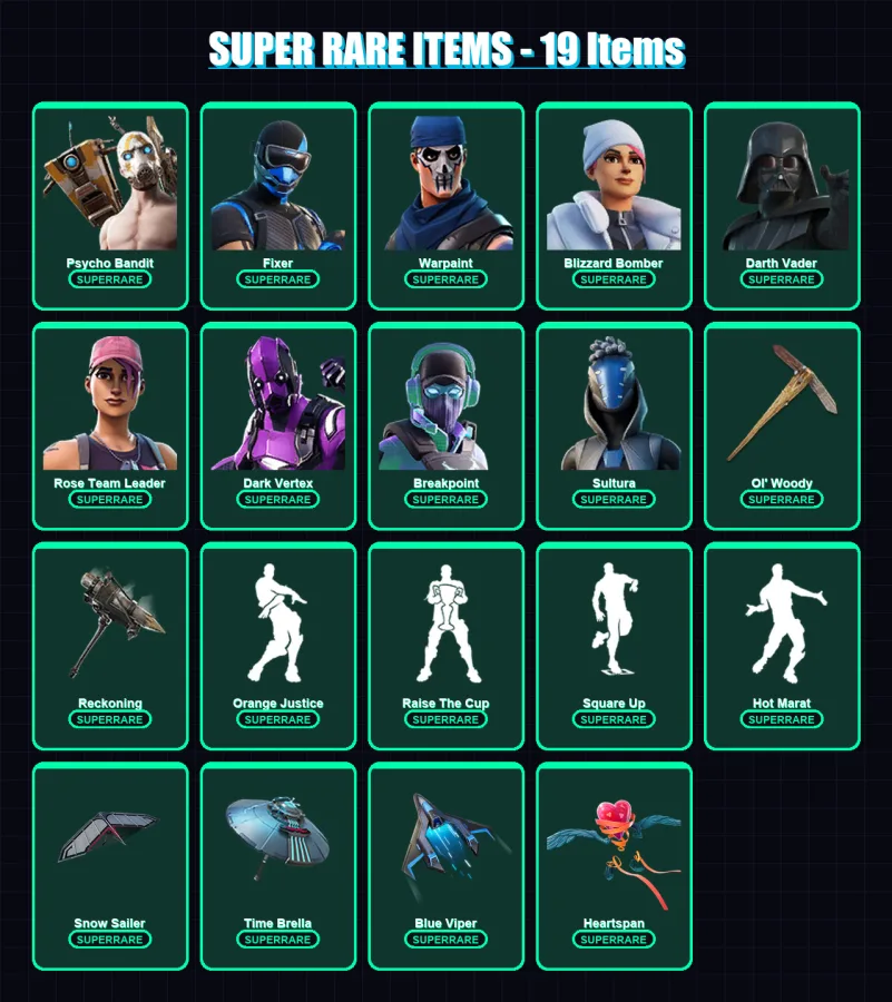 [PS4/PS5/PC] | Psycho Bandit | Fixer | Warpaint | Blizzard Bomber | Darth Vader | 317 skin | 333 pickaxe | 273 emote | 275 glider | Lv4084