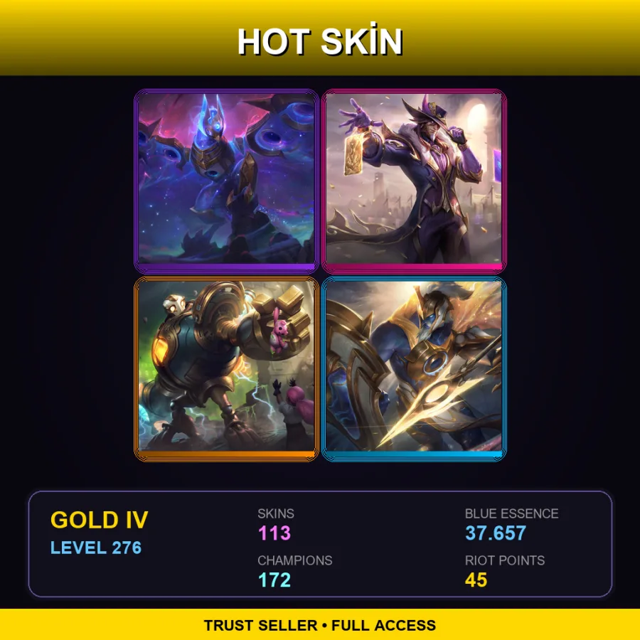 TR | Lv276 | Gold IV | 113 Skin | 172 Champ