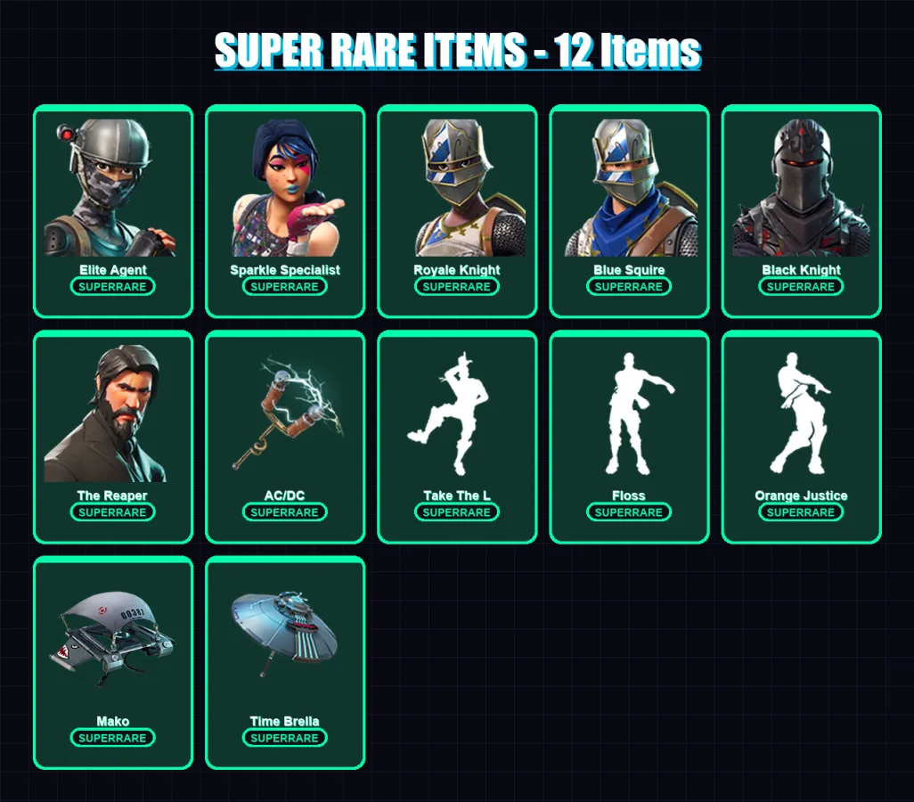 [PC/XBOX/PSN] | Elite Agent | Sparkle Specialist | Royale Knight | Blue Squire | Black Knight | 54 skin | 52 pickaxe | 59 emote | 59 glider | Lv950