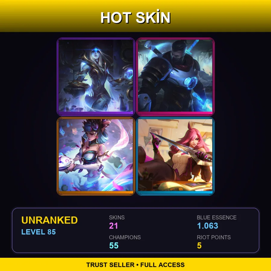 EUNE | Lv85 | Unranked | 21 Skin | 55 Champ — Tango Evelynn