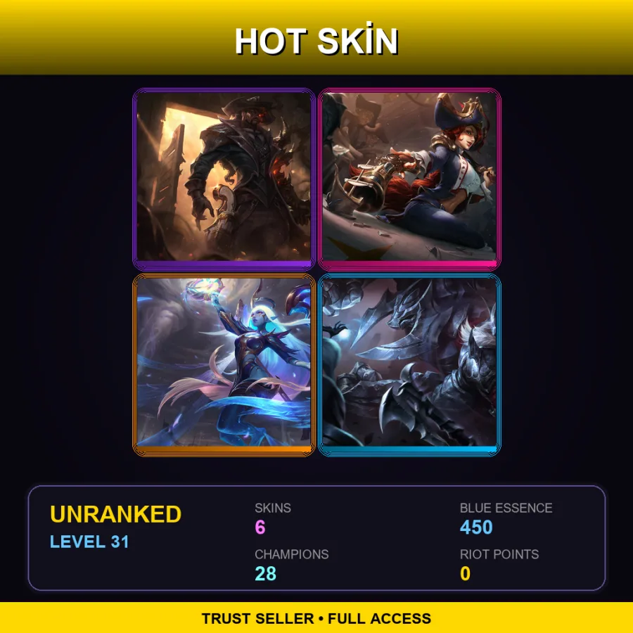 NA | Lv31 | Unranked | 6 Skin | 28 Champ
