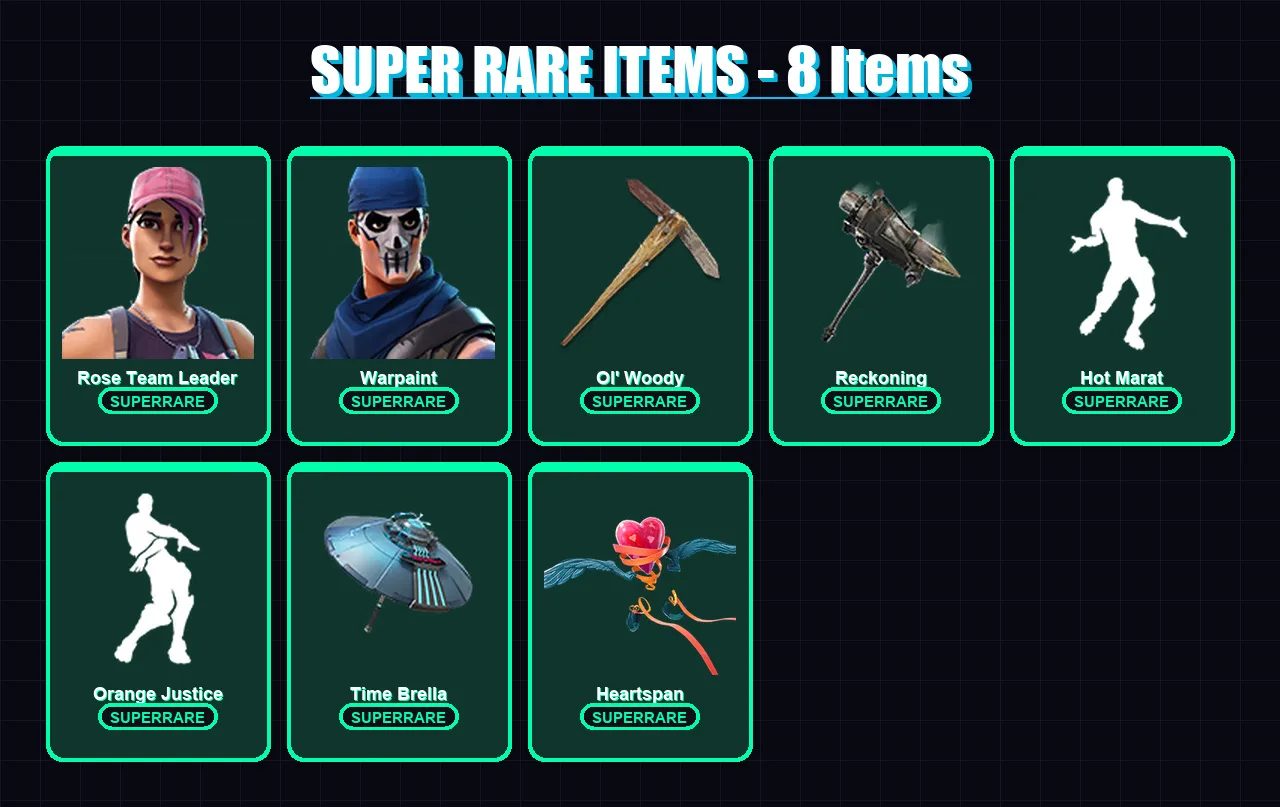 [PC/XBOX] | Rose Team Leader | Warpaint | Deadpool | Lynx | Zenith | 95 skin | 105 pickaxe | 98 emote | 109 glider | Lv1189