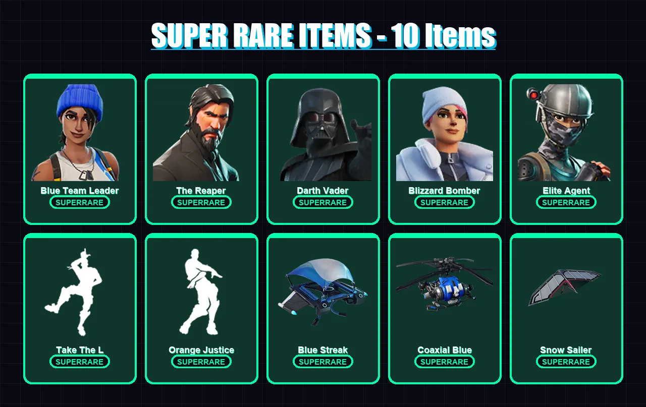 [PS4/PS5/XBOX/PC] | Blue Team Leader | The Reaper | Darth Vader | Blizzard Bomber | Elite Agent | 78 skin | 77 pickaxe | 67 emote | 80 glider | Lv90