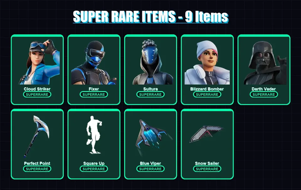 [PS4/PS5/XBOX/PC] | Cloud Striker | Fixer | Sultura | Blizzard Bomber | Darth Vader | 126 skin | 182 pickaxe | 127 emote | 132 glider | Lv2027 — main preview