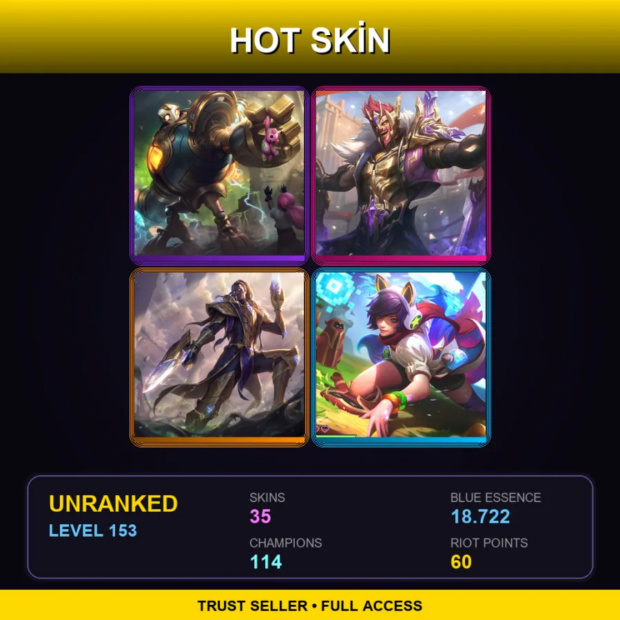 BR | Lv153 | Unranked | 35 Skin | 114 Champ