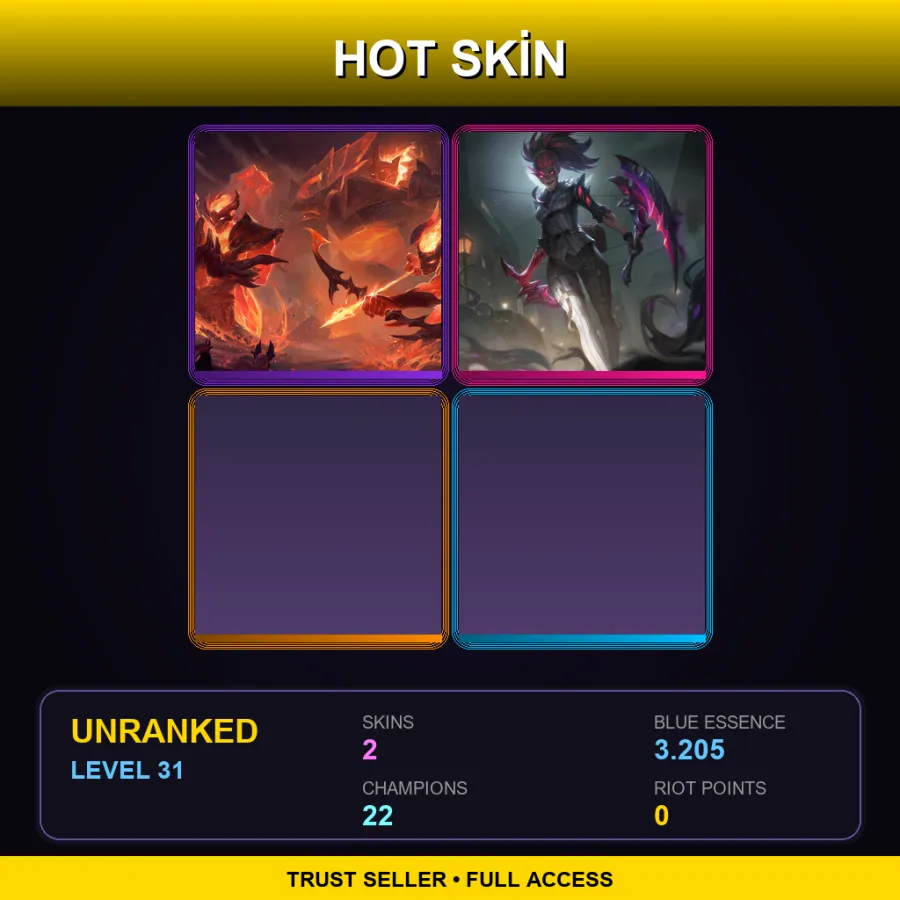 TR | Lv31 | Unranked | 2 Skin | 22 Champ