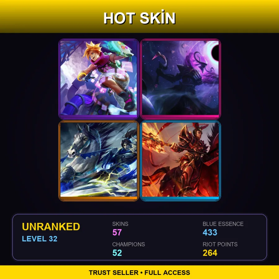 EUW | Lv32 | Unranked | 57 Skin | 52 Champ