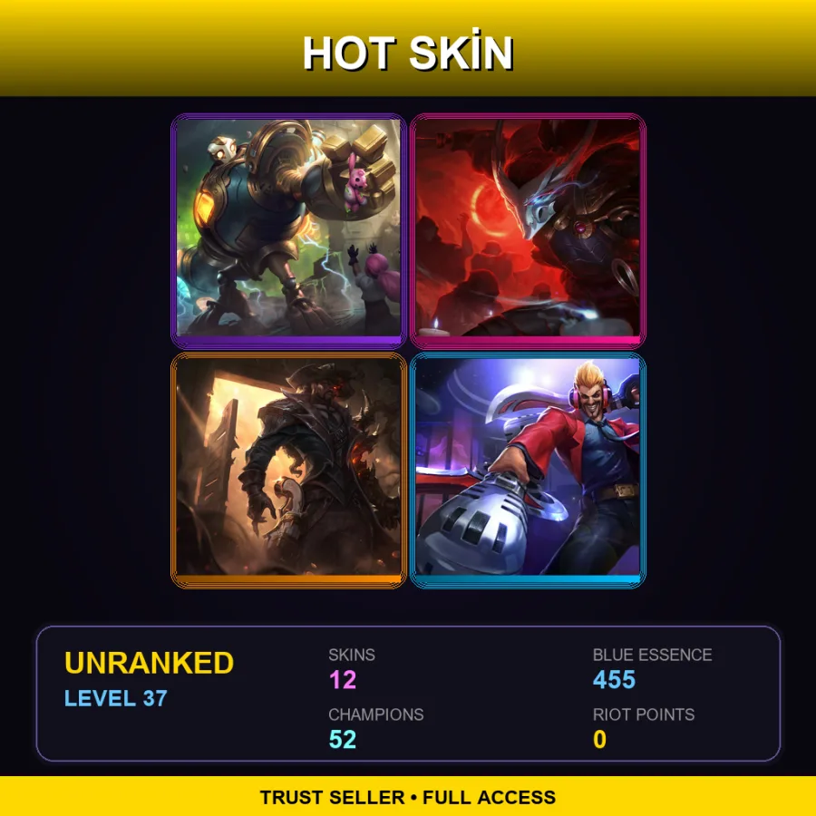 EUNE | Lv37 | Unranked | 12 Skin | 52 Champ — Soul Fighter Shaco