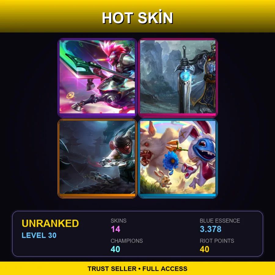 EUNE | Lv30 | Unranked | 14 Skin | 40 Champ