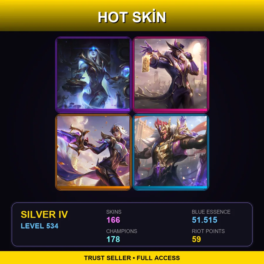 LAS | Lv534 | Silver IV | 166 Skin | 178 Champ