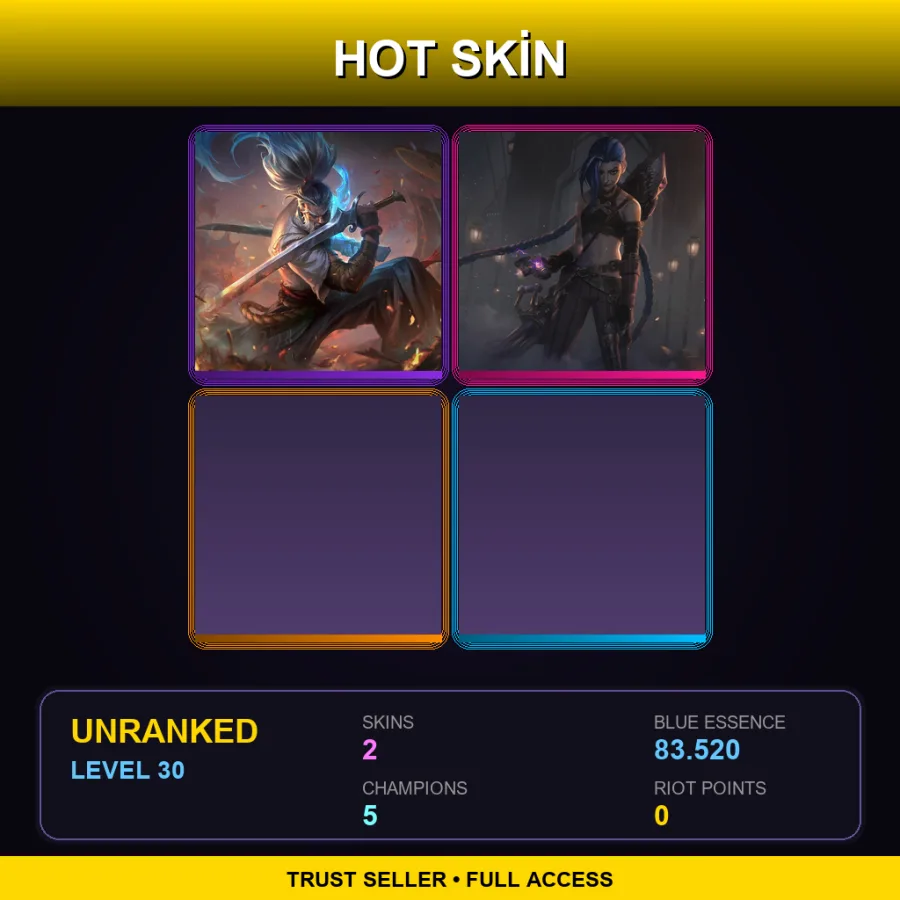 EUW | Lv30 | Unranked | 2 Skin | 5 Champ