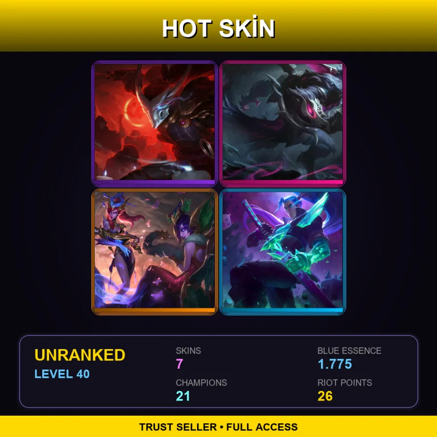 EUNE | Lv40 | Unranked | 7 Skin | 21 Champ