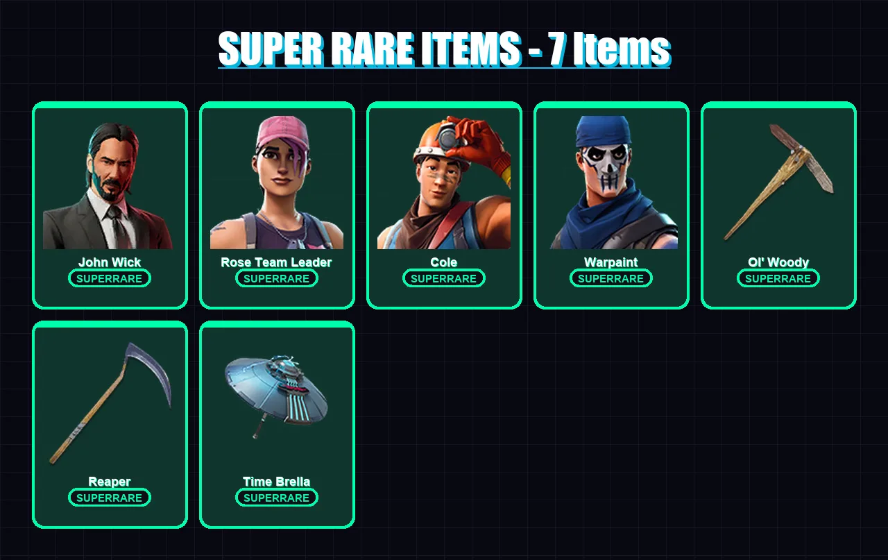 [PC/XBOX/PSN] | Polo Prodigy | John Wick | Rose Team Leader | Cole | Warpaint | 278 skin | 260 pickaxe | 170 emote | 156 glider | Lv3383