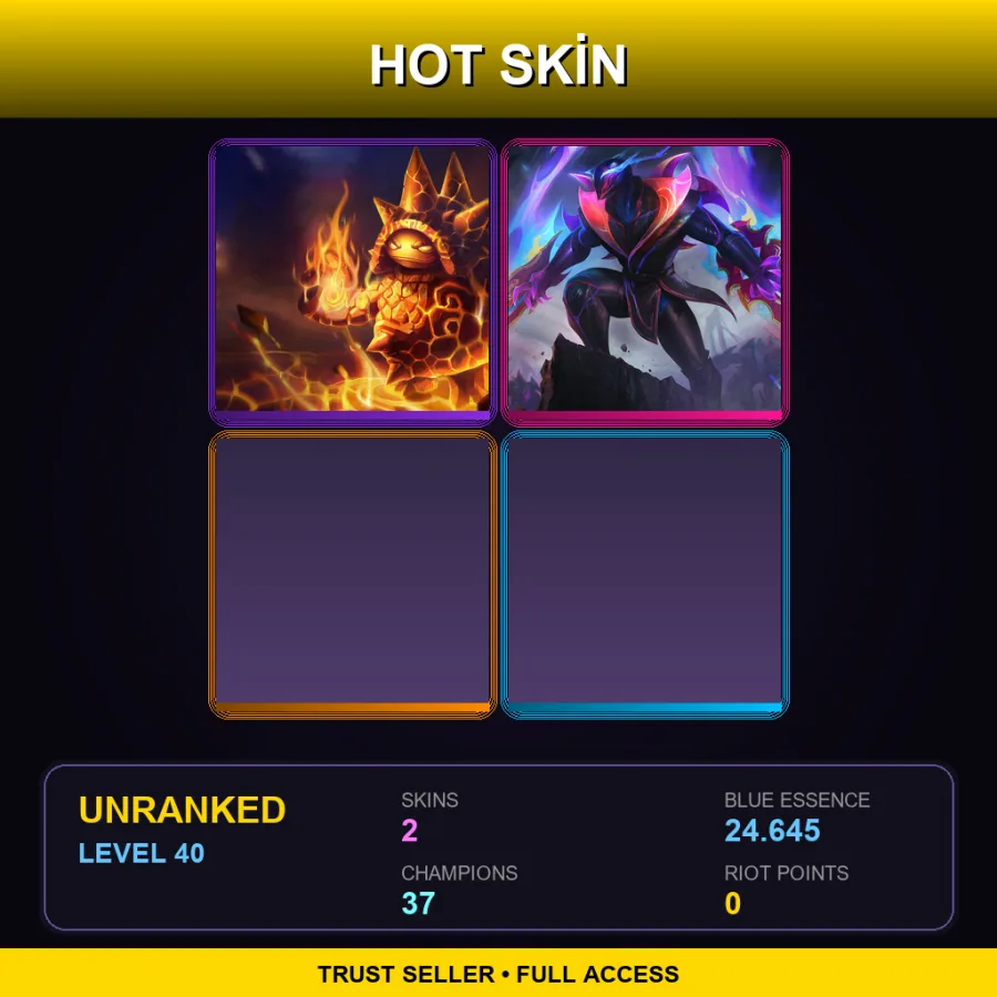 EUNE | Lv40 | Unranked | 2 Skin | 37 Champ