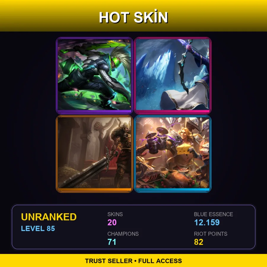 EUNE | Lv85 | Unranked | 20 Skin | 71 Champ
