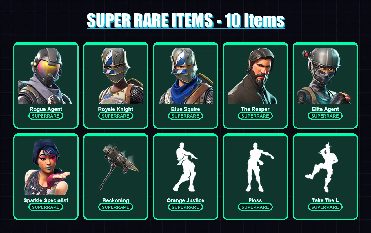 [PS4/PS5/XBOX/PC] | Rogue Agent | Royale Knight | Blue Squire | The Reaper | Elite Agent | 28 skin | 20 pickaxe | 33 emote | 32 glider | Lv380