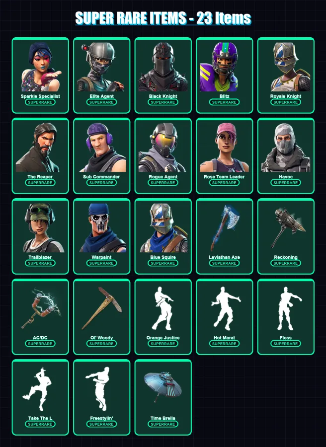 [PC/XBOX/PSN] | Sparkle Specialist | Elite Agent | Black Knight | Blitz | Royale Knight | 98 skin | 137 pickaxe | 114 emote | 128 glider | Lv1895