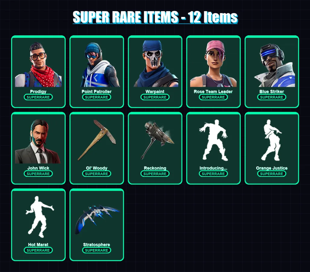 [PS4/PS5/XBOX/PC] | Prodigy | Point Patroller | Warpaint | Rose Team Leader | Blue Striker | 135 skin | 115 pickaxe | 141 emote | 115 glider | Lv148