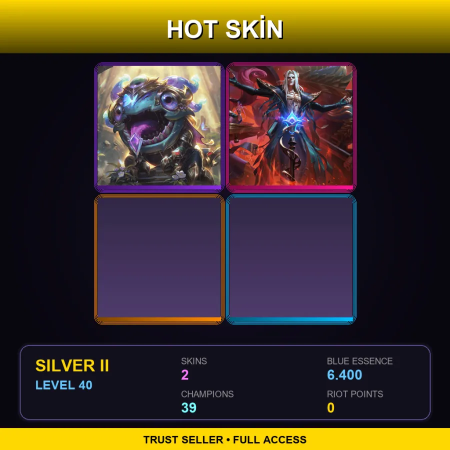 EUW | Lv40 | Silver II | 2 Skin | 39 Champ