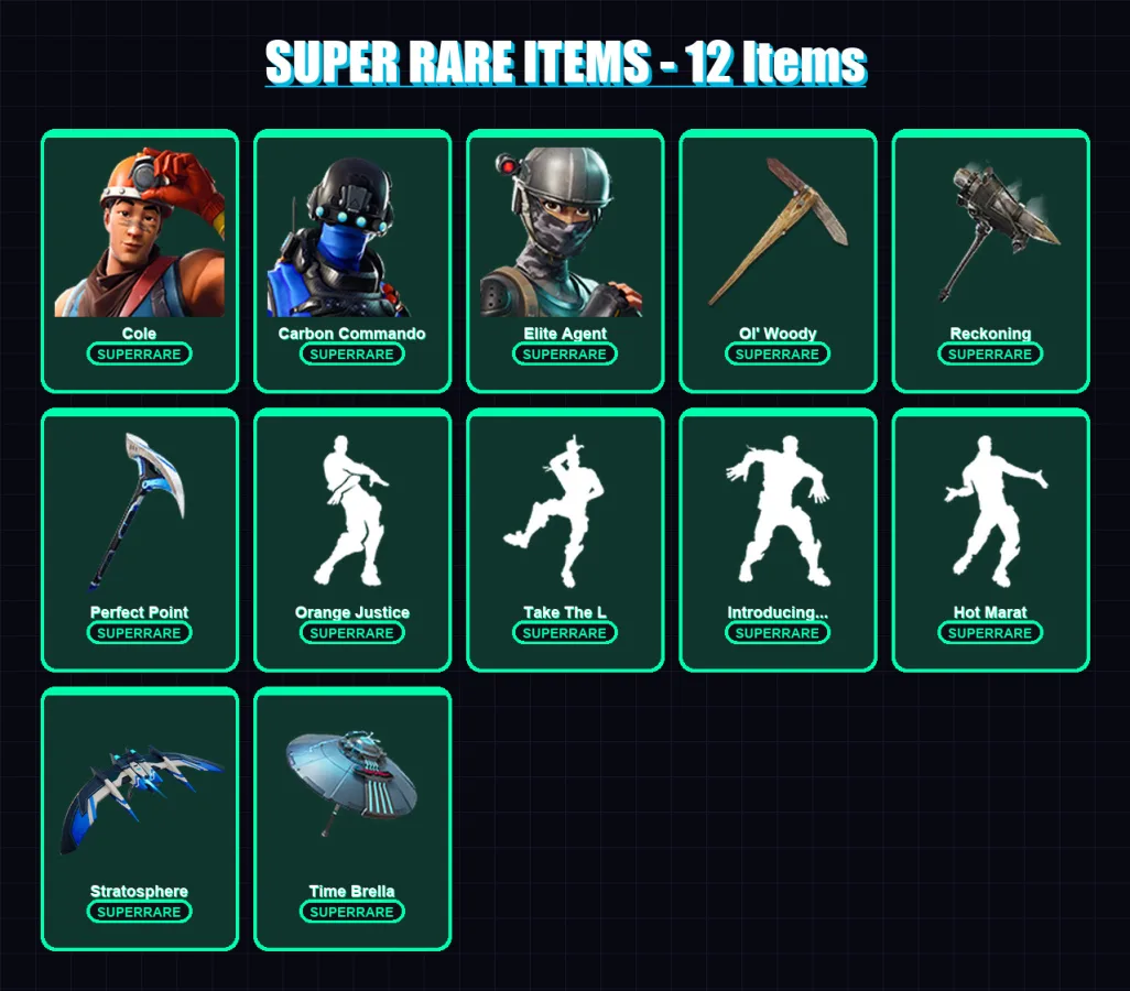 [PC/XBOX] | Cole | Carbon Commando | Elite Agent | Omegarok | The Ice King | 117 skin | 125 pickaxe | 123 emote | 129 glider | Lv2028