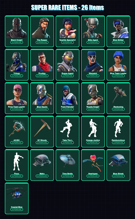 [PS4/PS5/XBOX/PC] | OG Skull Trooper | Black Knight | The Reaper | 158 skin | Lv1524