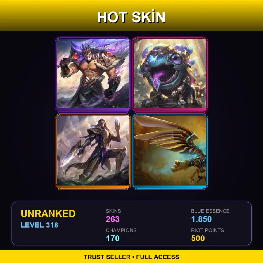 VN | Lv318 | Unranked | 263 Skin | 170 Champ