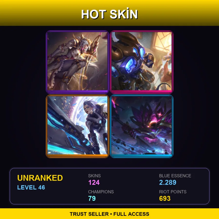 NA | Lv46 | Unranked | 124 Skin | 79 Champ