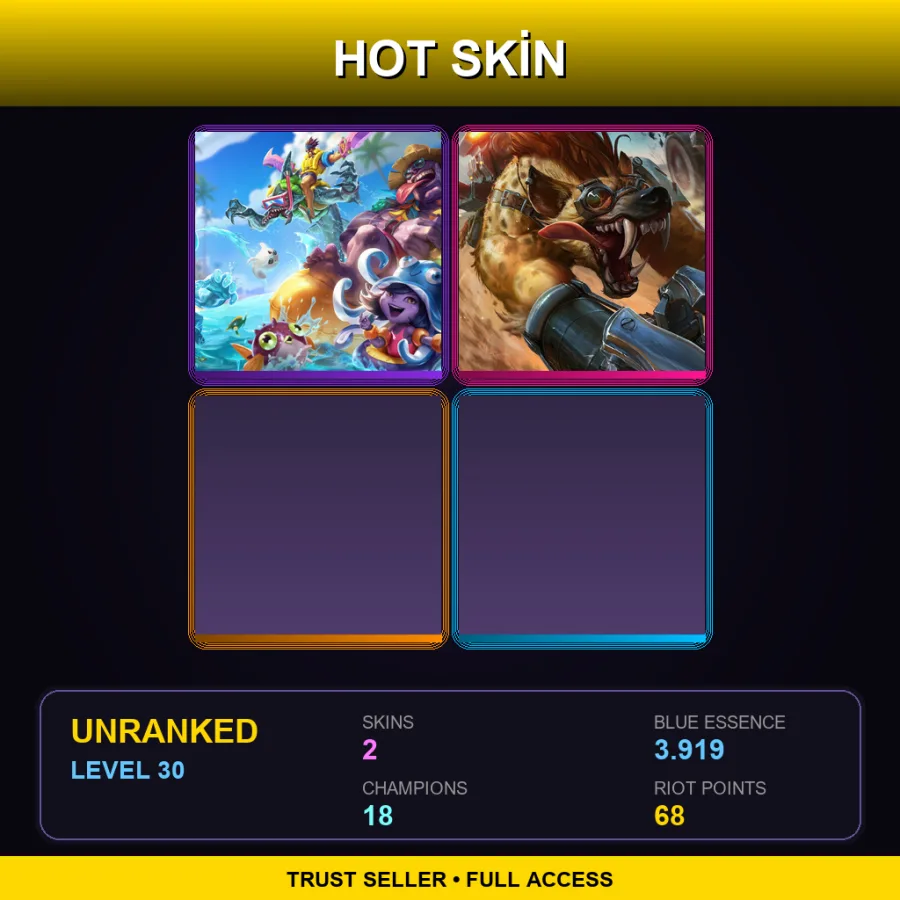 NA | Lv30 | Unranked | 2 Skin | 18 Champ