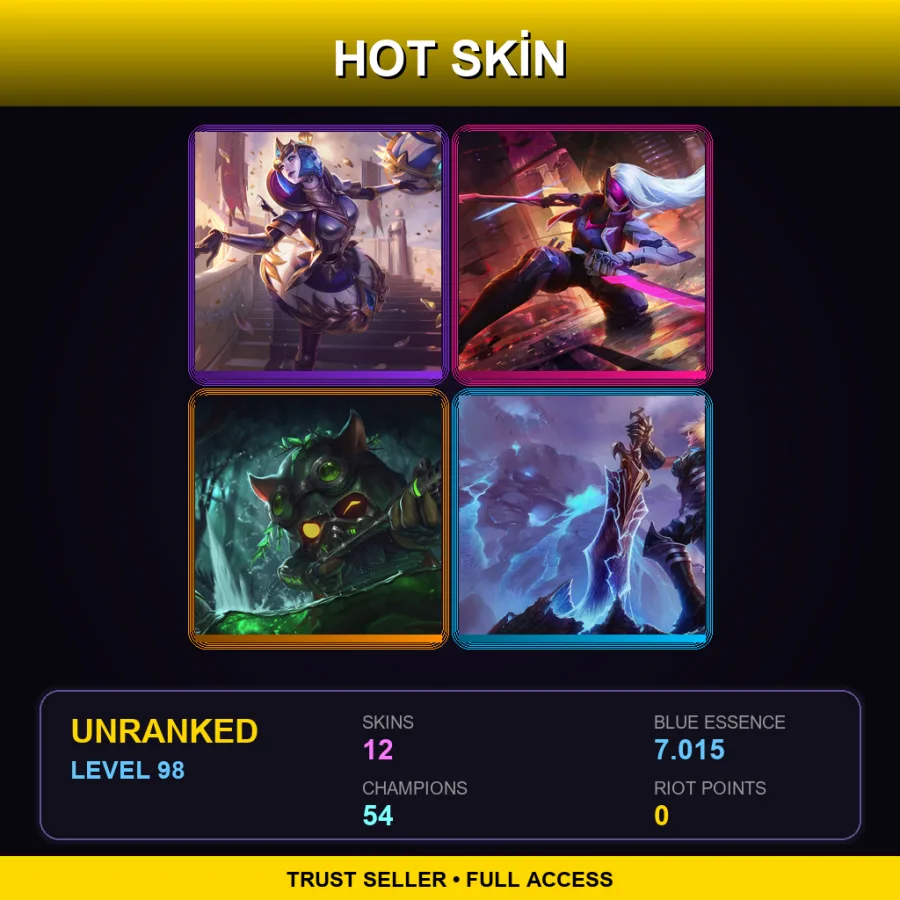 LAS | Lv98 | Unranked | 12 Skin | 54 Champ