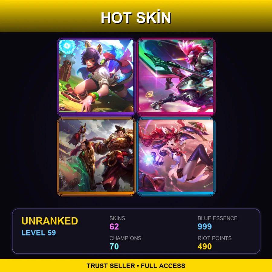 EUW | Lv59 | Unranked | 62 Skin | 70 Champ — Queen Ashe