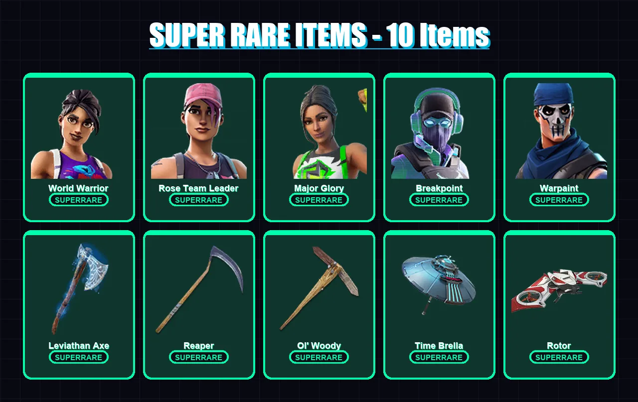 [PC/XBOX/PSN] | World Warrior | Rose Team Leader | Major Glory | Breakpoint | Warpaint | 247 skin | 249 pickaxe | 171 emote | 157 glider | Lv2169