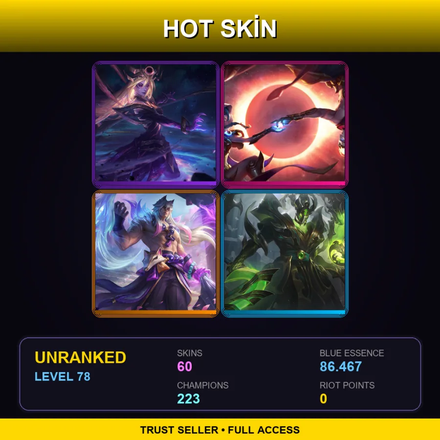 VN | Lv78 | Unranked | 60 Skin | 223 Champ
