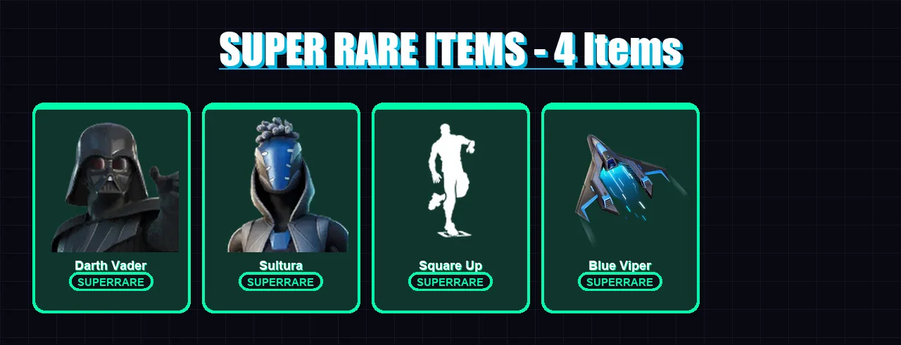 [PS4/PS5/XBOX/PC] | Darth Vader | Sultura | Era | Mandalorian | Eternal Knight | 178 skin | 225 pickaxe | 183 emote | 210 glider | Lv4156