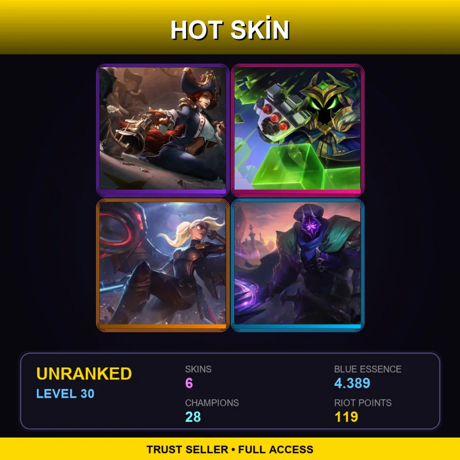 LAN | Lv30 | Unranked | 6 Skin | 28 Champ