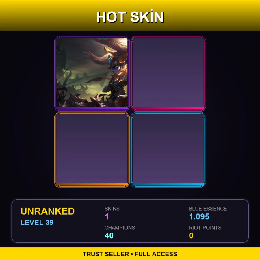 EUW | Lv39 | Unranked | 1 Skin | 40 Champ