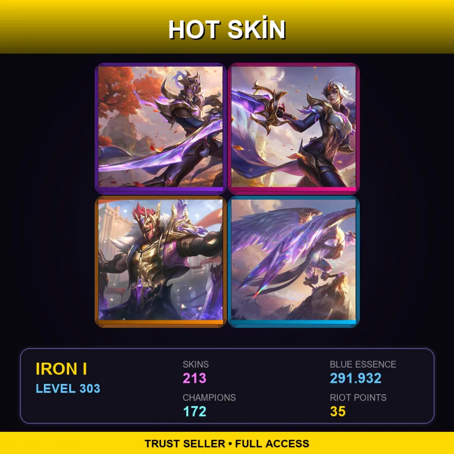 VN | Lv303 | Iron I | 213 Skin | 172 Champ